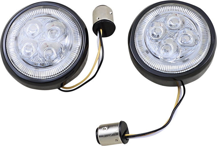 Ciro - Front Signal Light Inserts - Black - Amber Lens - Fang Signal Light Inserts  Front - 45420