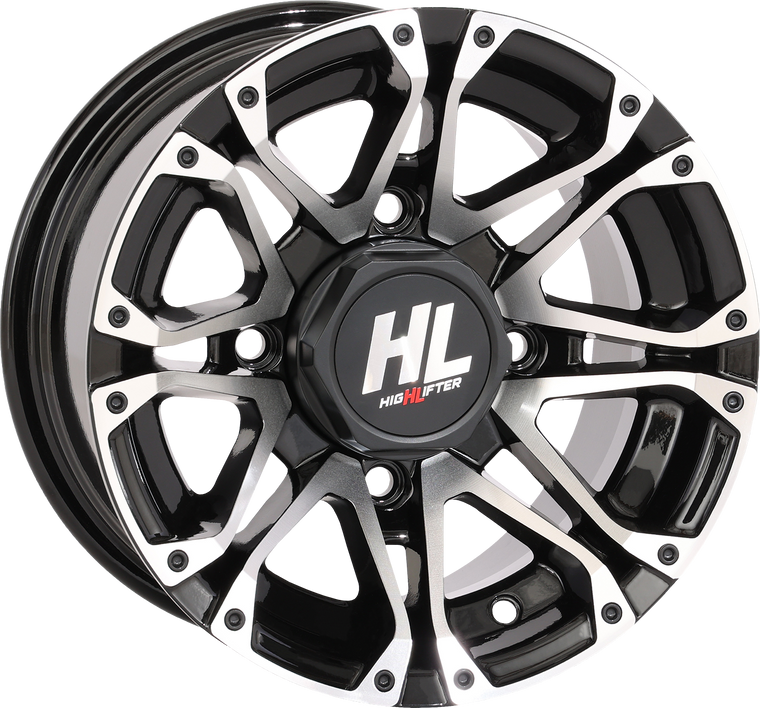 High Lifter - Wheel - HL3 - Front/Rear - Gloss Black w/Machined - 12x7 - 4/110 - 4+3 (+10 mm) - HL3 Wheel - 12HL03-1110