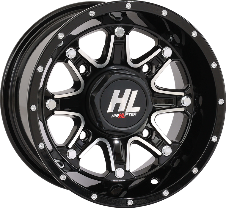 High Lifter - Wheel - HL4 - Front/Rear - Gloss Black w/Machined - 12x7 - 4/110 - 4+3 (+10 mm) - HL4 Wheel - 12HL04-1110