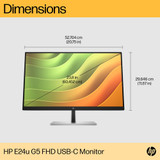 HP E24u G5 computer monitor 60.5 cm (23.8") 1920 x 1080 pixels Full HD LCD Black, Silver - 6N4D0AA