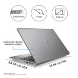 HP ZBook Power 15.6 G10 Mobile workstation 39.6 cm (15.6") Full HD Intel® Core™ i9 i9-13900H 32 GB DDR5-SDRAM 1 TB SSD NVIDIA RTX 3000 Ada Wi-Fi 6E (802.11ax) Windows 11 Pro Silver - 98P49ET