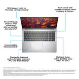 HP ZBook Fury 16 G10 Mobile workstation 40.6 cm (16") WUXGA Intel® Core™ i7 i7-13700HX 32 GB DDR5-SDRAM 1 TB SSD NVIDIA RTX 2000 Ada Wi-Fi 6E (802.11ax) Windows 11 Pro Silver - 863K5ET