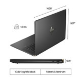 HP Spectre x360 16-aa0004na Hybrid (2-in-1) 40.6 cm (16") Touchscreen 2.8K Intel Core Ultra 7 155H 16 GB LPDDR5x-SDRAM 1 TB SSD Wi-Fi 7 (802.11be) Windows 11 Home Black - 9D1W1EA