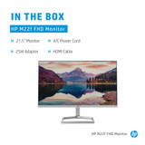 HP M22f computer monitor 54.6 cm (21.5") 1920 x 1080 pixels Full HD LCD Black, Silver - 2D9J9AA