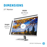 HP M27f computer monitor 68.6 cm (27") 1920 x 1080 pixels Full HD LCD Black, Silver - 2G3D3AA