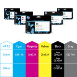 HP 72 130-ml Cyan DesignJet Ink Cartridge - C9371A