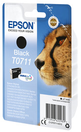 Epson Cheetah Singlepack Black T0711 DURABrite Ultra Ink - C13T07114012