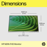 HP M24h computer monitor 60.5 cm (23.8") 1920 x 1080 pixels Full HD LED Silver - 76D15AA