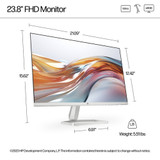 HP Series 5 23.8 inch FHD White Monitor - 524sw - 94C21AA