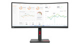 Lenovo ThinkVision T34w-30 LED display 86.4 cm (34") 3440 x 1440 pixels Wide Quad HD Black - 63D4GAT1UK