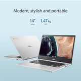 ASUS Chromebook CB1400CKA-NK0570 Intel® Celeron® N N4500 35.6 cm (14") Full HD 4 GB LPDDR4x-SDRAM 64 GB eMMC Wi-Fi 6 (802.11ax) ChromeOS Silver - 90NX03I2-M00MC0