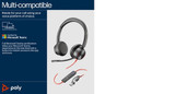 POLY Blackwire 8225 Stereo Microsoft Teams Certified USB-C Headset +USB-C/A Adapter - 8X225AA