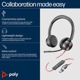 POLY Blackwire 8225 Stereo Microsoft Teams Certified USB-C Headset +USB-C/A Adapter - 8X225AA