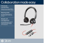 POLY Blackwire 3320 Stereo Microsoft Teams Certified USB-C Headset +USB-C/A Adapter - 8X220AA
