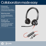 POLY Blackwire 3320 Stereo Microsoft Teams Certified USB-C Headset +USB-C/A Adapter - 8X220AA
