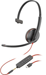 POLY Blackwire C3215 Monaural Headset +Carry Case (Bulk) - 80S05A6
