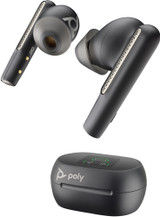 POLY Voyager Free 60+ UC M Carbon Black Earbuds +BT700 USB-A Adapter +Touchscreen Charge Case - 7Y8G9AA