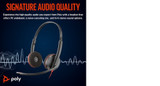 POLY Blackwire 3220 Stereo USB-C Black Headset +USB-C/A Adapter (Bulk) - 8X2J9A6