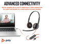 POLY Blackwire 3220 Stereo USB-C Black Headset +USB-C/A Adapter (Bulk) - 8X2J9A6