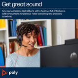 POLY Blackwire 5220 Stereo USB-C Headset +3.5mm Plug +USB-C/A Adapter - 8X231AA