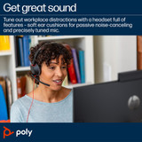 POLY Blackwire 5220 Stereo USB-C Headset +3.5mm Plug +USB-C/A Adapter - 8X231AA