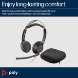 POLY Blackwire 5220 Stereo USB-C Headset +3.5mm Plug +USB-C/A Adapter (Bulk) - 8X231A6