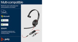POLY Blackwire 5210 Monaural USB-C Headset +3.5mm Plug +USB-C/A Adapter - 8X230AA