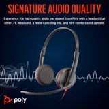 POLY Blackwire 3225 Stereo USB-C Headset +3.5mm Plug +USB-C/A Adapter - 8X229AA