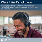 POLY Voyager Focus 2 Microsoft Teams Certified USB-C-C Headset +USB-C/A Adapter +Charging Stand - 9T9J6AA