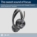POLY Voyager Focus 2 Microsoft Teams Certified USB-C-C Headset +USB-C/A Adapter +Charging Stand - 9T9J6AA