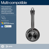 POLY Voyager Focus 2 Microsoft Teams Certified USB-C-C Headset +USB-C/A Adapter +Charging Stand - 9T9J6AA