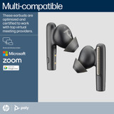 POLY Voyager Free 60 UC Carbon Black Earbuds +BT700 USB-A Adapter +Basic Charge Case - 7Y8H3AA