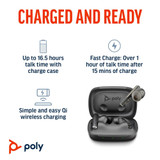 POLY Voyager Free 60 UC Carbon Black Earbuds +BT700 USB-A Adapter +Basic Charge Case - 7Y8H3AA