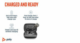 POLY Voyager Free 60 UC Carbon Black Earbuds +BT700 USB-A Adapter +Basic Charge Case - 7Y8H3AA