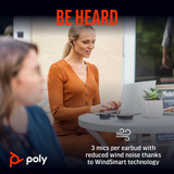 POLY Voyager Free 60 UC Carbon Black Earbuds +BT700 USB-A Adapter +Basic Charge Case - 7Y8H3AA