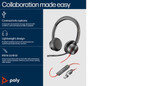 POLY Blackwire 8225 Stereo USB-C Headset +USB-C/A Adapter - 8X223AA