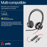 POLY Blackwire 8225 Stereo USB-C Headset +USB-C/A Adapter - 8X223AA