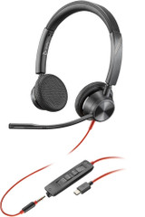 POLY Blackwire 3325 Stereo USB-C Headset +3.5mm Plug +USB-C/A Adapter - 8X221AA