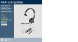 POLY Blackwire 3310 Monaural Microsoft Teams Certified USB-C Headset +USB-C/A Adapter - 8X216AA