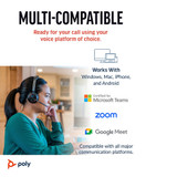 POLY Voyager Focus 2 Microsoft Teams Certified USB-C Headset - 77Y88AA
