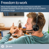 POLY Voyager 4320-M Microsoft Teams Certified Headset +BT700 dongle +Charging Stand - 77Z32AA