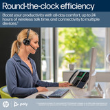 POLY Voyager 4320-M Microsoft Teams Certified Headset +BT700 dongle +Charging Stand - 77Z32AA