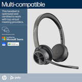 POLY Voyager 4320-M Microsoft Teams Certified Headset +BT700 dongle +Charging Stand - 77Z32AA