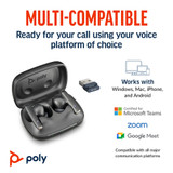 POLY Voyager Free 60 UC M Carbon Black Earbuds +BT700 USB-A Adapter +Basic Charge Case - 7Y8L7AA