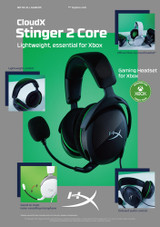HyperX CloudX Stinger 2 Core Gaming Headsets Xbox Black Headset Wired Head-band Black, Green - 6H9B8AA
