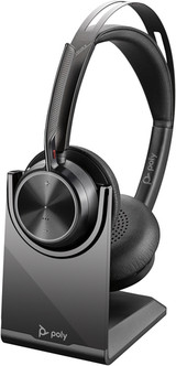 POLY Voyager Focus 2 USB-C with charge stand Headset Wireless Head-band Office/Call center USB Type-C Bluetooth Charging stand Black - 77Y89AA