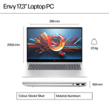 HP ENVY 17-da0003na Intel Core Ultra 5 125H Laptop 43.9 cm (17.3") Touchscreen Full HD 16 GB DDR5-SDRAM 512 GB SSD Wi-Fi 6E (802.11ax) Windows 11 Home Silver - A20JZEA