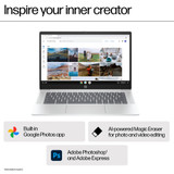 HP Chromebook 14a-nf0003na Intel® N N100 35.6 cm (14") Full HD 8 GB LPDDR5-SDRAM 128 GB eUFS Wi-Fi 6E (802.11ax) ChromeOS Grey - A20JCEA