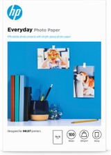 HP Everyday Photo Paper, Glossy, 200 g/m2, 10 x 15 cm (101 x 152 mm), 100 sheets - CR757A
