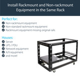 StarTech.com 1U Fixed 19" Adjustable Depth Universal Server Rack Rails - UNIRAILS1U